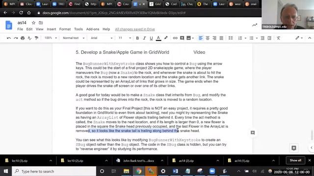 as14 - 5. Develop a Snake/Apple Game in GridWorld смотреть онлайн