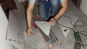 Укладка керамогранита 60х60 необычным способом.