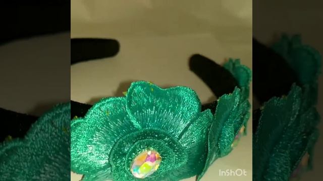 Стильный ободок с цветами - ручная работа, кружево, вышивка, камни смотреть онлайн