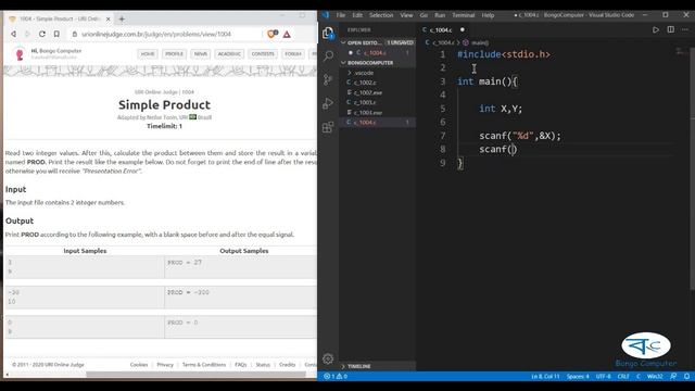 How to Solve URI Online Judge C Problem #1004 Simple Product