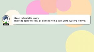 jQuery : clear table jquery