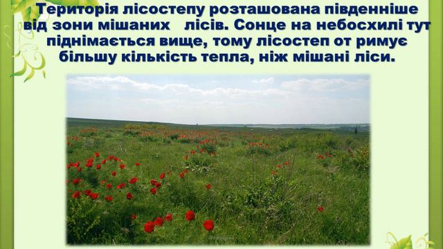 ЯДС урок 63 ПРИРОДНА ЗОНА ЛІСОСТЕПУ до підручника І.Жаркової
