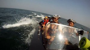 Прогресс 2 60 лс Черное море, волны Black sea small boat in waves