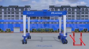 Как работает Aicrane козловой кран на пневмоходу?