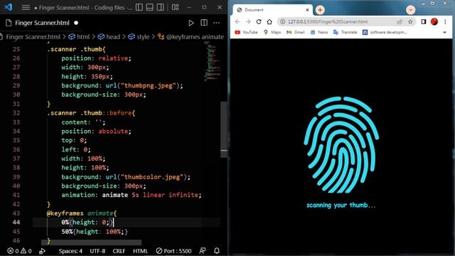 Fingerprint Scanner बनाइये अब Coding से | Using html & CSS | #htmltutorial #cssanimation #js