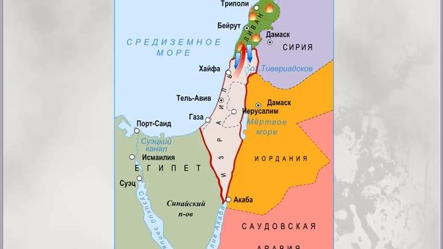 Границы палестины и израиля на карте
