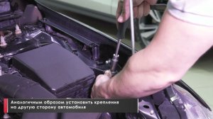 Установка амортизаторов капота на Mitsubishi Lancer X