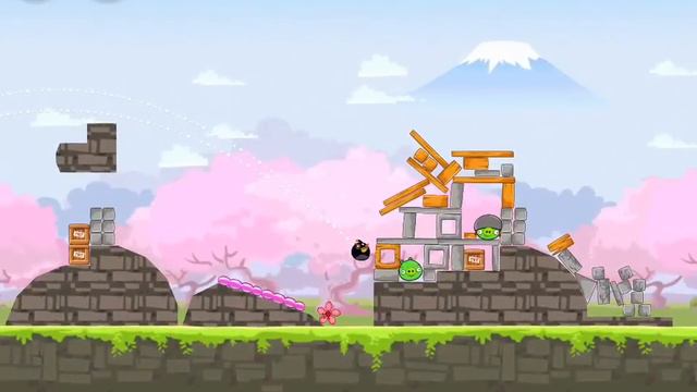 Angry Birds Seasons 2012 Level 1-15 Cherry Blossom 3 Star Walkthrough смотреть онлайн