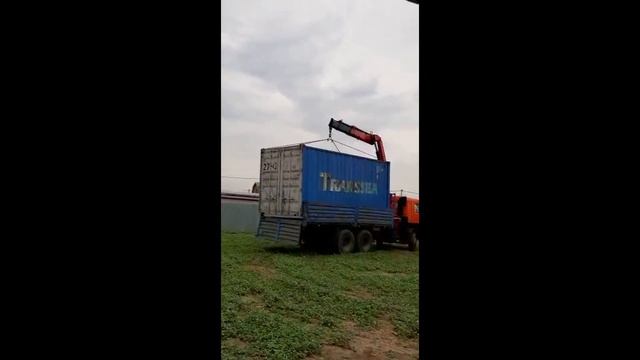 Морской контейнер для дачи 20 футов перевозка КАМАЗом манипулятором