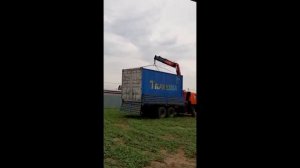 Морской контейнер для дачи 20 футов перевозка КАМАЗом манипулятором