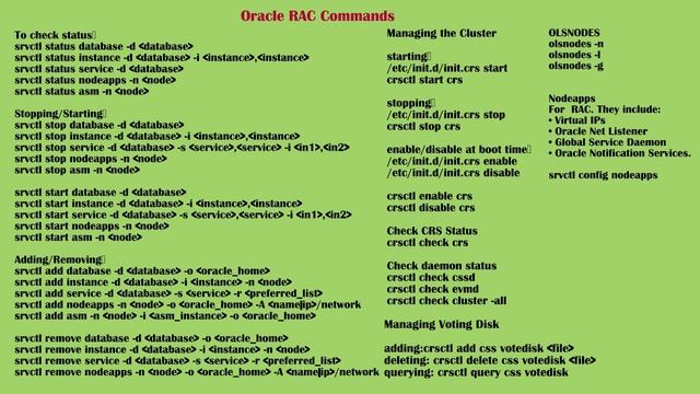 Oracle DBA RAC Interview questions.| RAC commands