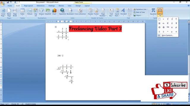 Freelance work Part 3: How to present Addition, Subtraction, Division in word. смотреть онлайн
