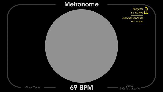 69 BPM Metronome - Adagietto & Andante moderato - 1080p - TICK and FLASH, Digital, Beats per Minute смотреть онлайн