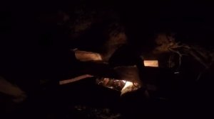 Укрытие от холода в зимнем лесу.