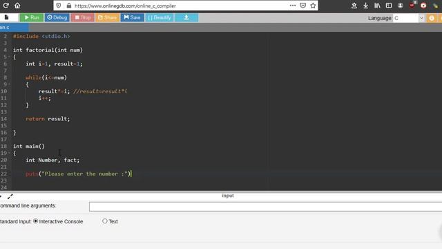 40 - Program Using Function - Factorial [Programming in C EST 102]