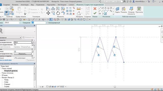 элементы решетки каркаса экопанели в Revit