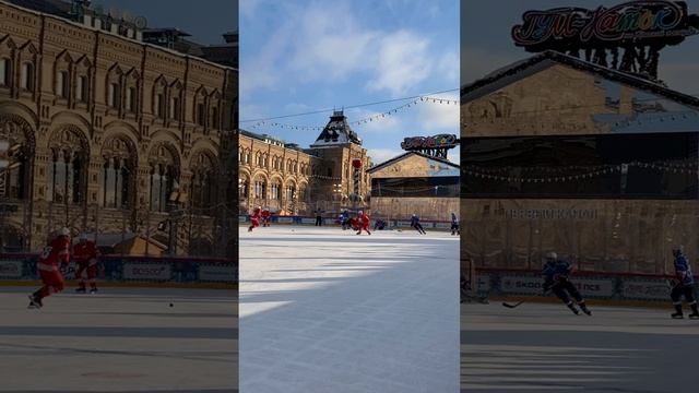 Благотворительный хоккейный матч на Красной площади в поддержку врачей больницы святителя Алексия