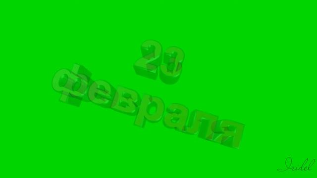 футаж надпись 23 февраля на зеленом фоне набор