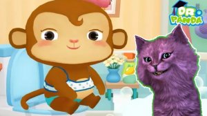 КУПАЕМ ЖИВОТНЫХ В ВАННОЙ И МОЕМ В ДУШЕ С ГОВОРЯЩИМ КОТЕНКОМ АБИ ( игра для детей ) Android