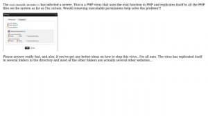 The eval(base64_decode()) virus has infected a server. Would removing executable permissions...