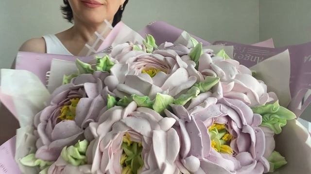 Низкокалорийный зефир в виде букета цветов