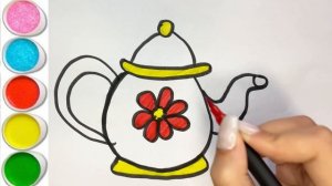 Teapot Drawing, Painting & Colouring for Kids and Toddlers/ Kids Drawing Lesson