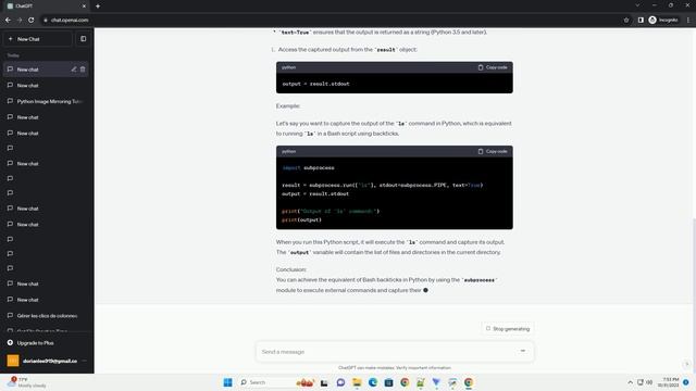 Equivalent of Bash Backticks in Python