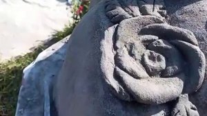 из цемента, ткани и пенопласта,сделала декоративный камень для сада.
