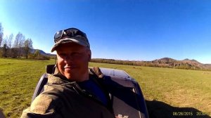 Горный Алтай. р.Лебедь. Катамаран под мотором 2016г.