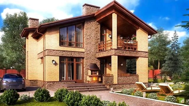 Кирпичный дом: фото проектов красивых коттеджей из кирпича