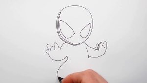 Как Нарисовать Венома (чиби) поэтапно | Веном - заклятый враг Человека Паука