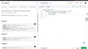 LeetCode Problem "Shuffle the array" || Competitive Programing With Java @Codolearn