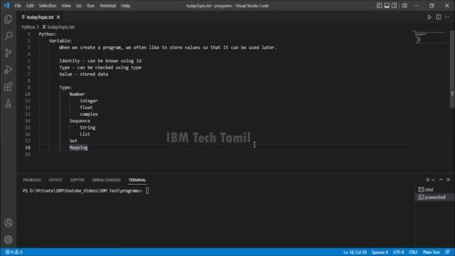 PYTHON VARIABLE AND TYPE IN TAMIL | INTRODUCTION TO PYTHON IN TAMIL - PART - 2