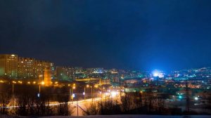 Мурманск в полярную ночь Timelapse 4K Baraban video 2015