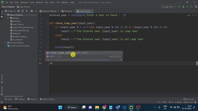 Program 4 | Python Programs for Practice | Python Programming for Beginners | Leap Year Program
