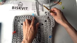 Трендовая Сумка Магнолия/Монголия/Зиг-заг из трикотажной пряжи. Вязание крючком