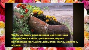 Как сделать клумбу из дерева - бревна, пенька