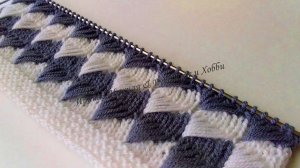 ✔ Будьте оригинальны!  "Пэчворк" - "Тёплый" узор спицами. Можно вязать одним цветом