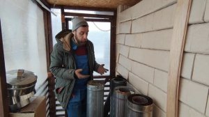 Облицовка печи керамогранитом, замена дымохода на медь!
