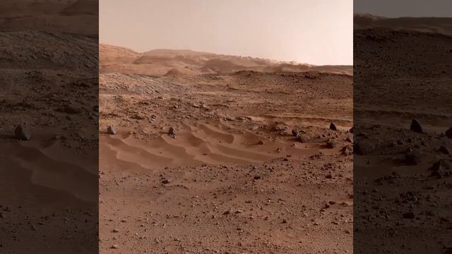 Поверхность Марса, видимая марсоходом Curiosity со звуком марсианских ветров.#Марс