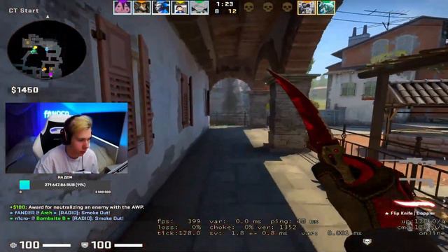 FANDER КРАСИВО ИГРАЕТ ПОТНУЮ ИГРУ НА FACEIT PREM (CS:GO)