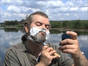 Бритье ножом. Shaving beard with knife. Нож финка "Сапер". Видео тест ножа "Русский булат"