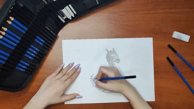 Набор простых карандашей 32 предмета в пенале. Рисунки простым карандашом для начинающих!