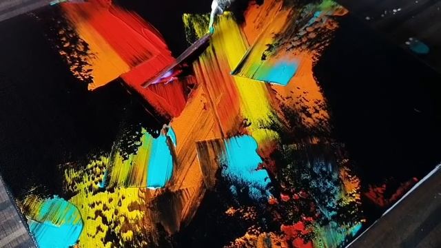 Easy Colorful Abstract Painting / Relaxing / Demonstration / Acrylics / Project 365 days / Day #018 смотреть онлайн