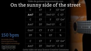 On The Sunny Side Of The Street (150 bpm) - Gypsy jazz Backing track / Jazz manouche