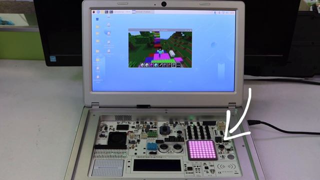 #CrowPi2 projects - Lighting RGB matrix while play Minecraft via Raspberry Pi