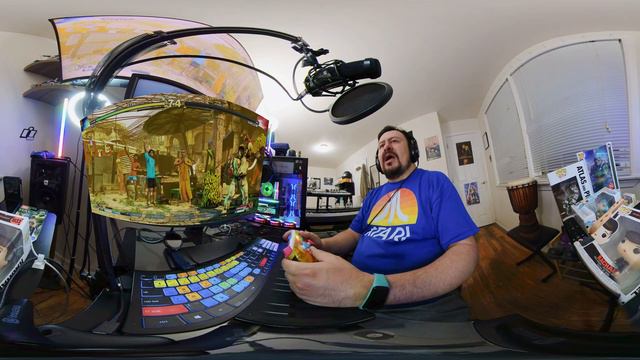 Gaming in [360° VR]: Street Fighter V for PC. Music preview in AR Style picture-in-picture...