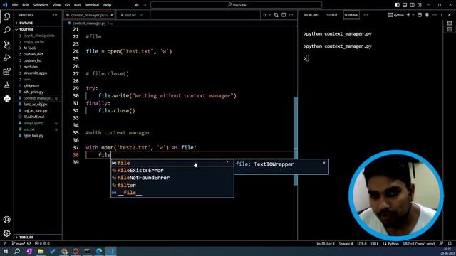 Using Context Manager in Python | With Statement | Advanced Python Series #pythonprogramming #oops
