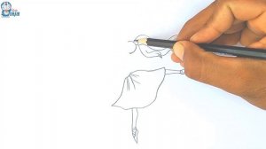 How to draw cute and easy designs Ballerina||outline art master