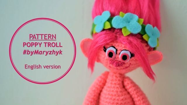 Тролль Розочка крючком. Описание | Crochet Poppy troll смотреть онлайн